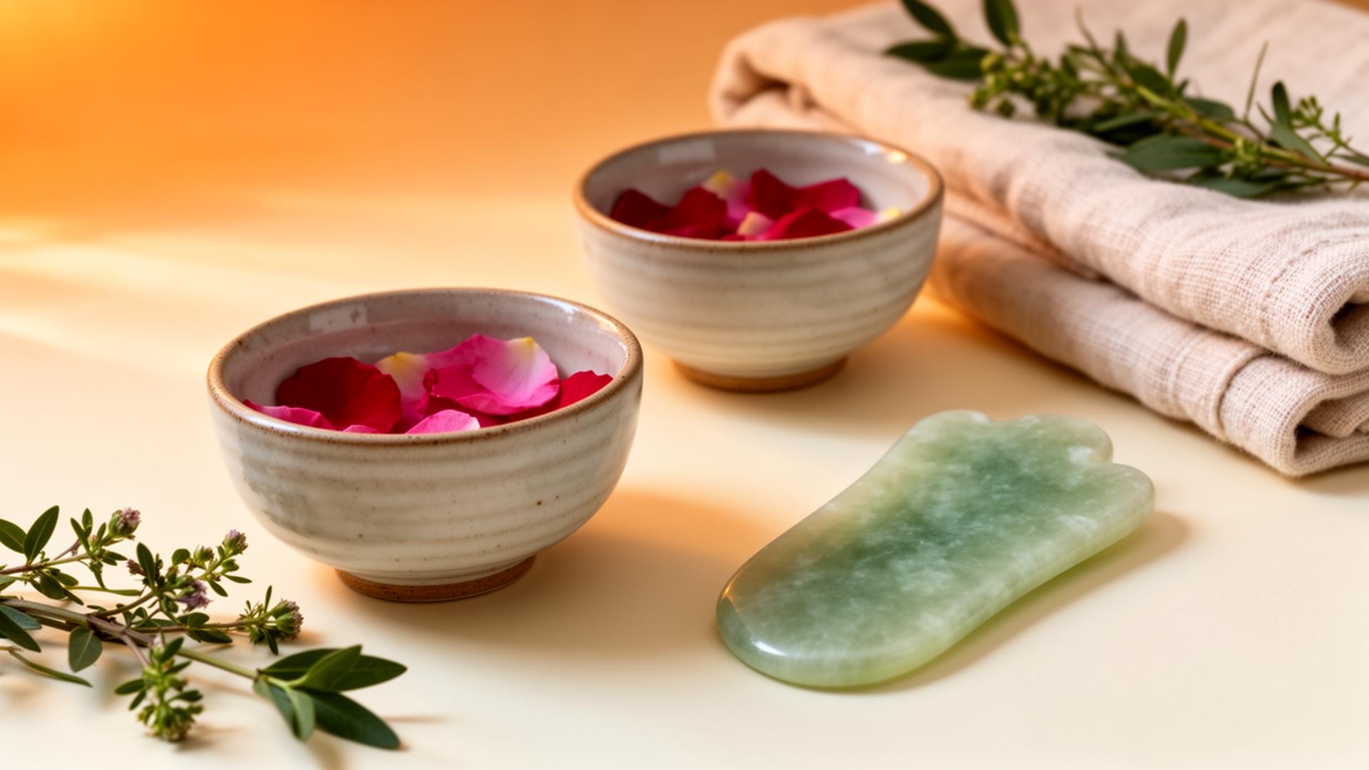 Calm Korean spa treatment room with warm light